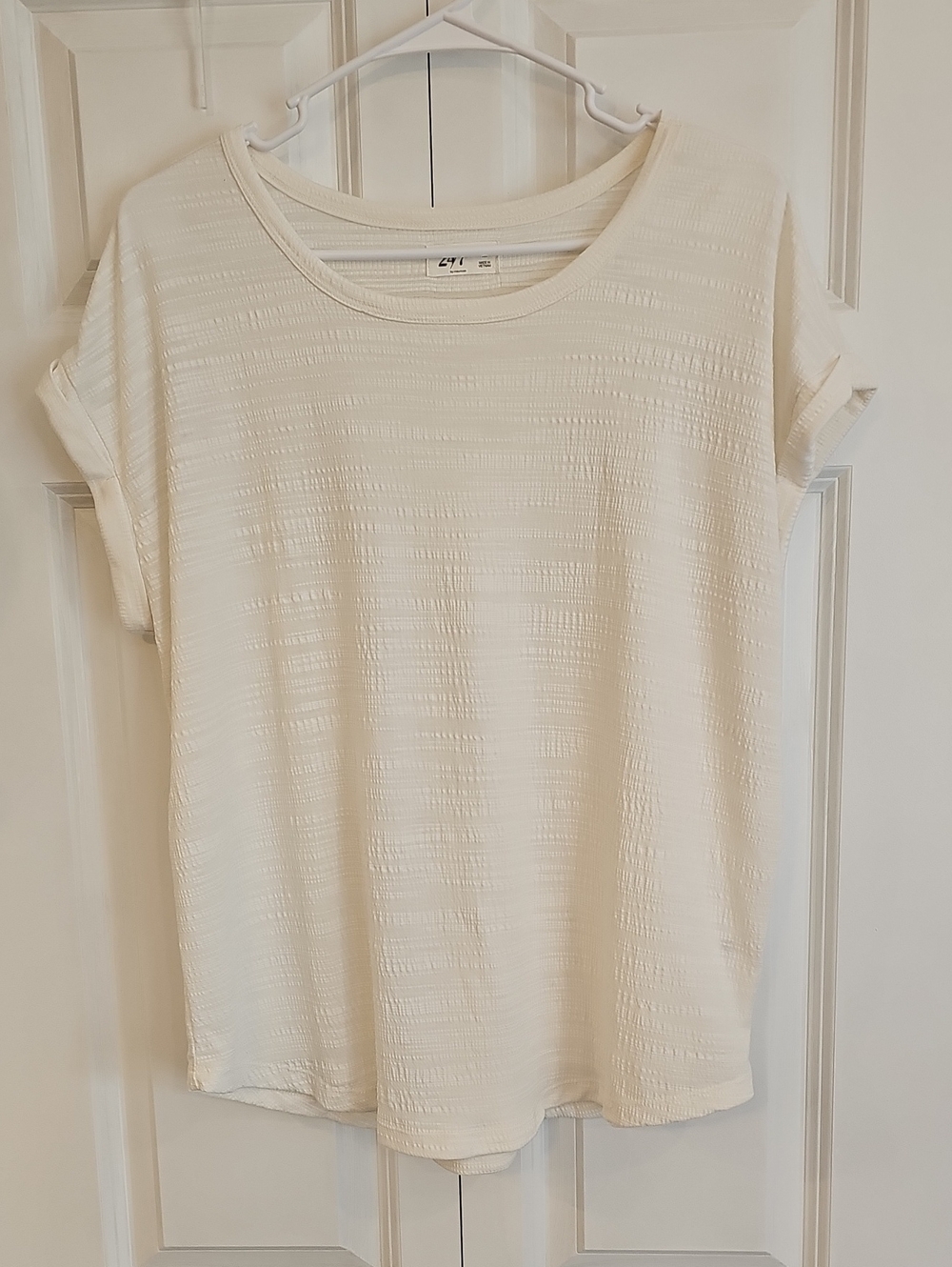 Textured Cream Short-Sleeve Tunic Top - Maurice's - Picture 1 of 5